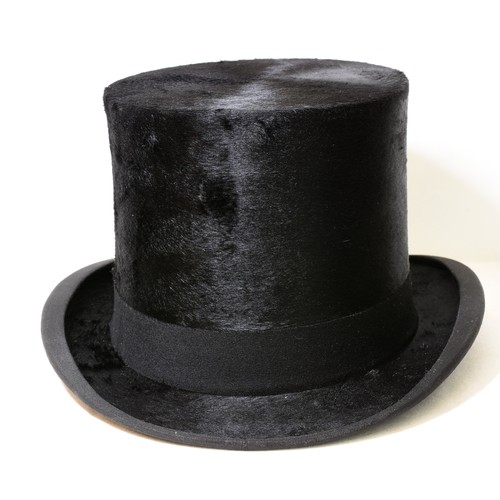 249 - Vintage Gents Silk Top Hat approx Size 7 - internally measures 20cm x 16cm & vintage Bowler Hat.