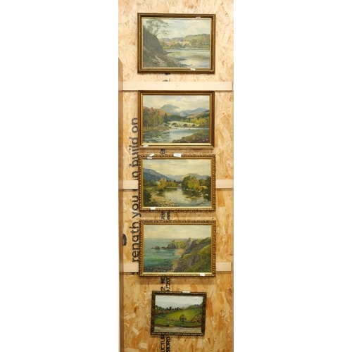 1064 - Five Mid 20th Century Framed Oil Paintings - Scottish Landscapes all signed W.C. Center, four around... 