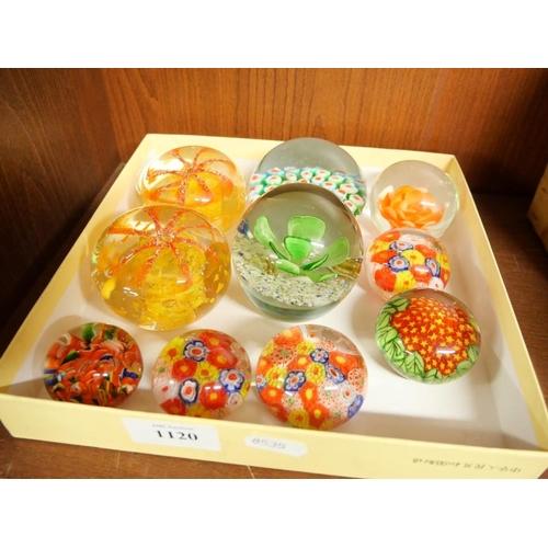 1120 - A Collection of Modern Reproduction Glass Paperweights.