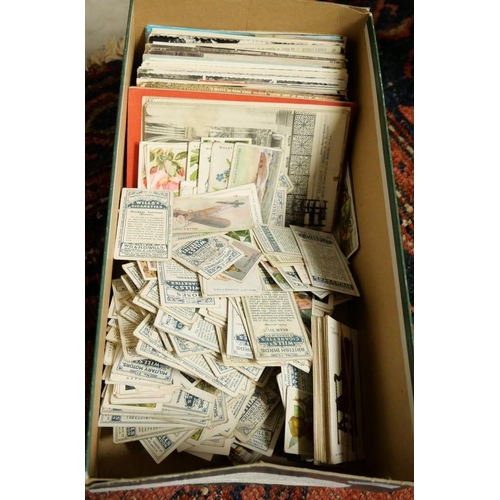 1180 - Box - Vintage Topographical Postcards, Cigarette Cards etc.