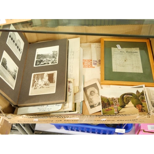 1205 - Box - Vintage Photograph Album, Postcards, Ephemera etc.