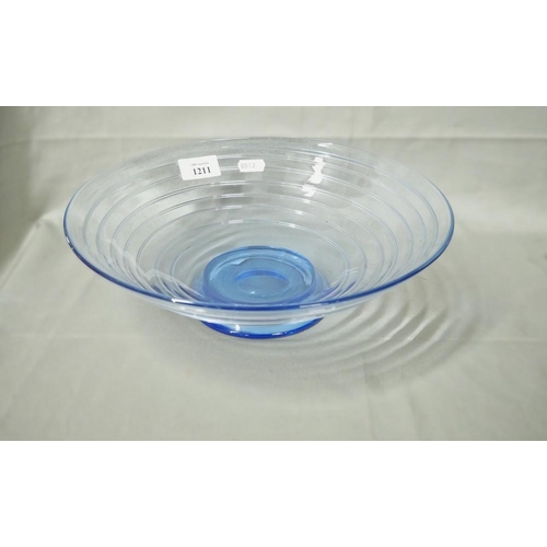 1211 - Whitefriars/ Powell Glass Fruit Bowl, approx 30cm in diameter.