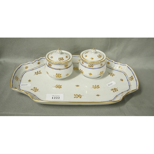 1222 - Herend Porcelain Desk Inkstand (AF).