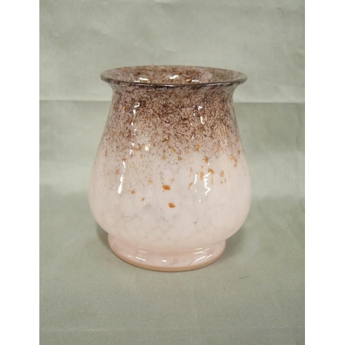 1239 - Monart Baluster Shaped Vase with Everted Rim, mottled mauve ground speckled with aventurine.