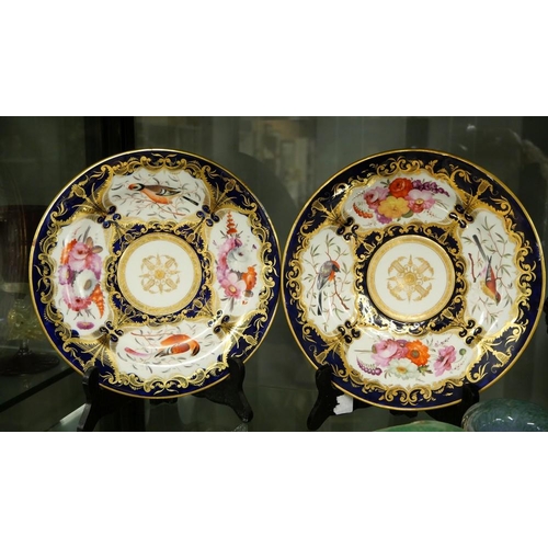 1246 - Pair of Antique Handpainted & Gilded Cabinet Plates, approx 24cm in diameter.