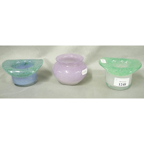 1248 - Three Vasart Glass Posies.