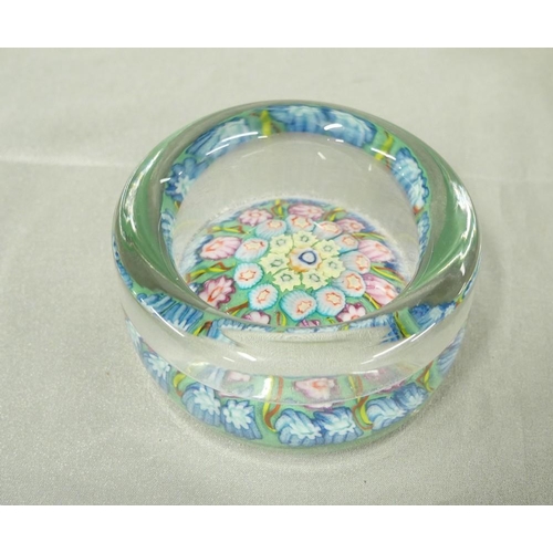 1251 - Heavy Vintage Glass Paperweight Ashtray.