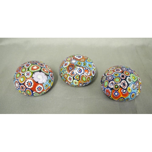 1257 - Three Italian Glass Paperweights.