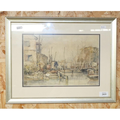 2019 - Framed Sketch Signed Edward William Cooke (1811-1880) , approx 32 x 21cm - Fishing House Nr Weir Row... 