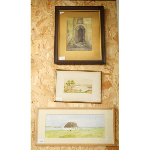 2023 - Three Assorted Framed Watercolours.