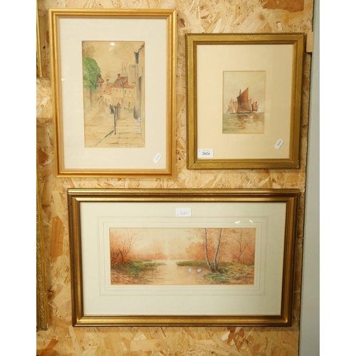 2024 - Three Assorted Framed Watercolours.