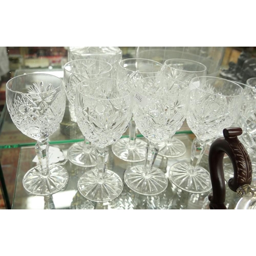 2145 - Set of Seven Crystal Wine Glasses