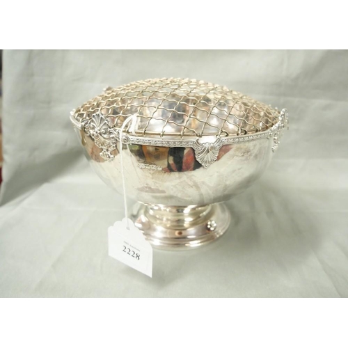 2228 - Modern Silver Footed Bowl, Maker CS, 24.8oz troy.