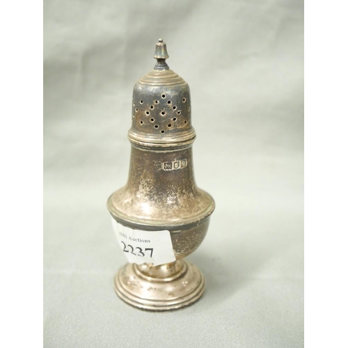 2237 - Small London Silver Pepper Pot 3.4oz troy.