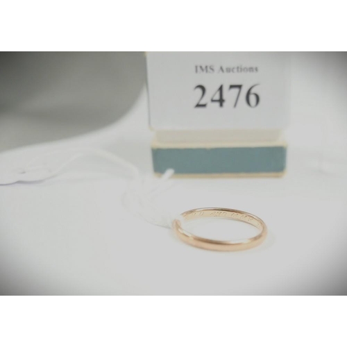 2476 - 9ct Gold Wedding Band UK Size N 1/2 1.4g