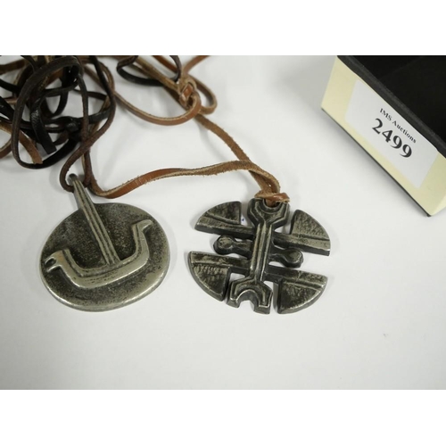 2499 - Two Norwegian Pewter Pendants.