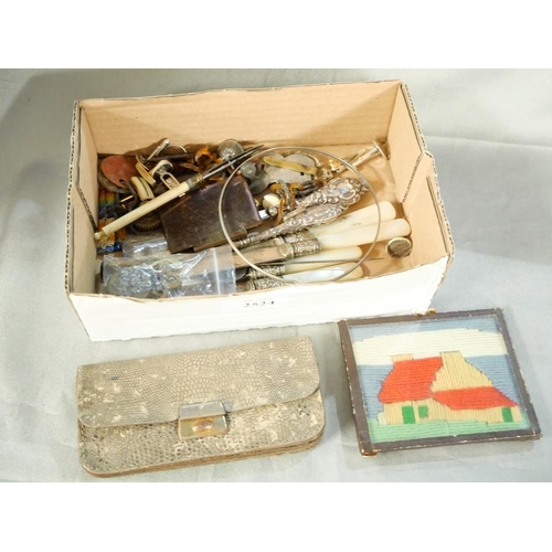 2524 - Box of Collectables including a Snakeskin Purse