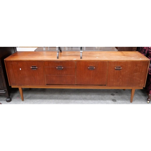 3067 - Teak Mid Century Nathan Sideboard. Approx. L214cm x W44cm H 76cm