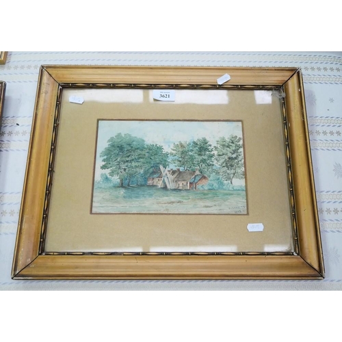 3621 - Gilt Framed Watercolour - Rural House in Countryside -  Signed - Balshagray 1892