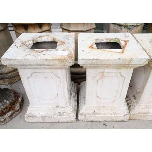 14 - Pair of Painted Cast Stone Garden Pedestals