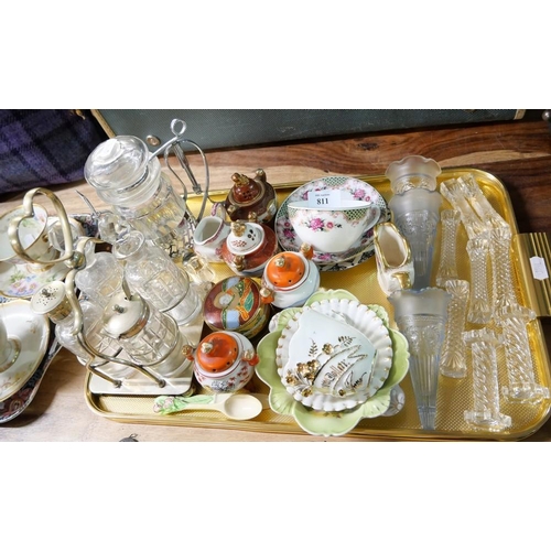 811 - Tray- Ep Condiments Set, Japanese Pot Pourri Jars & Covers Etc.