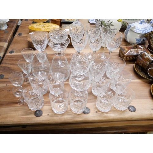 815 - Assorted Crystal & Cut Glass Glasses