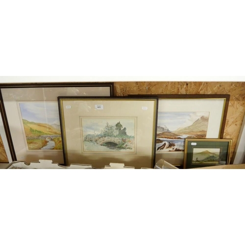 832 - Four Framed Watercolours Landscapes