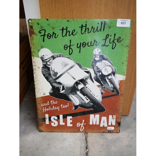 853 - Isle Of Man Advertising Tin Sign