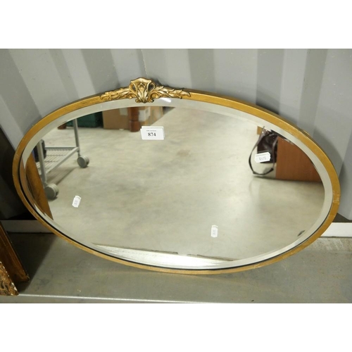 874 - Oval Bevelled  Wall Mirror