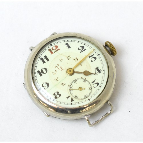 2483B - Vintage White Metal Wristwatch.