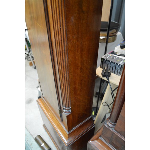 3279 - Victorian Mahogany Longcase Clock With Silver Dial J Gartly Of Aberdeen