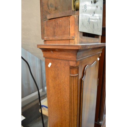 3279 - Victorian Mahogany Longcase Clock With Silver Dial J Gartly Of Aberdeen