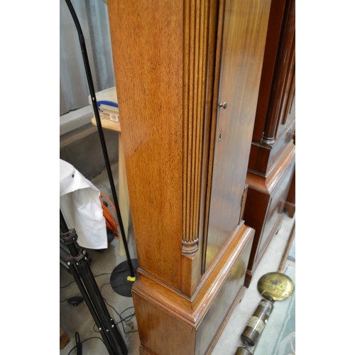 3279 - Victorian Mahogany Longcase Clock With Silver Dial J Gartly Of Aberdeen