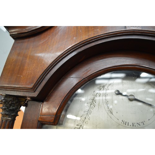 3279 - Victorian Mahogany Longcase Clock With Silver Dial J Gartly Of Aberdeen