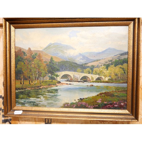 1064 - Five Mid 20th Century Framed Oil Paintings - Scottish Landscapes all signed W.C. Center, four around... 