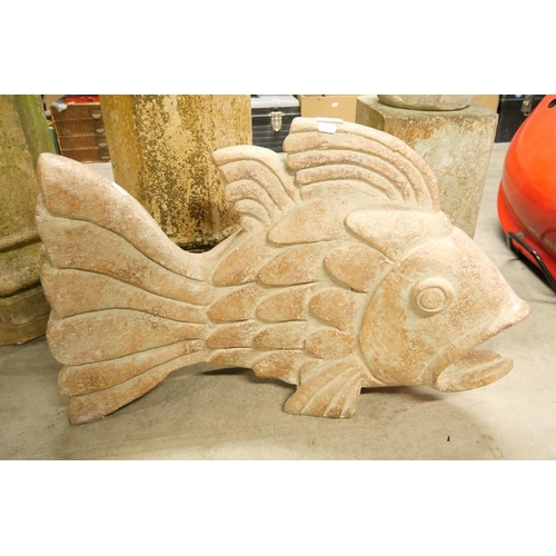 94 - Large Clay Carp Garden Ornament