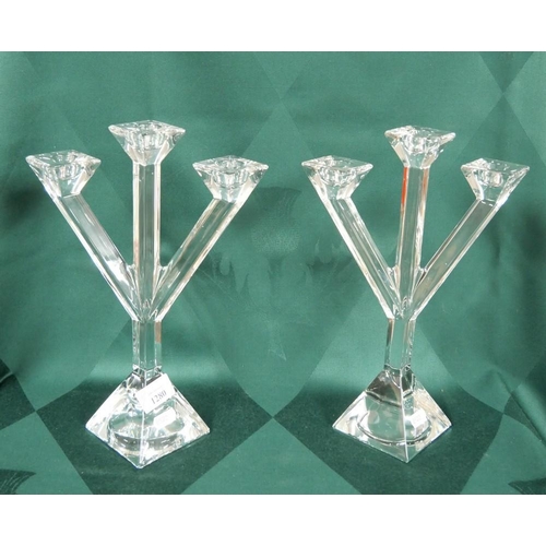 1280 - Pair of Villeroy & Boch Crystal Candlesticks.