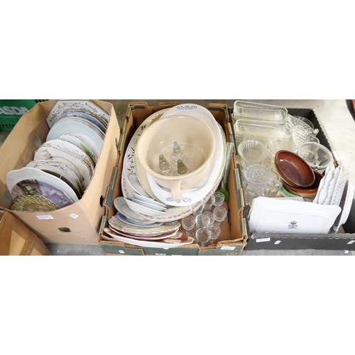 1323 - Three Boxes - Ashets, Cabinet Plates, Glassware etc.