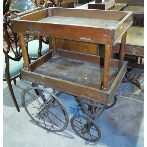 3193 - Vintage Mahogany Vendors Cart