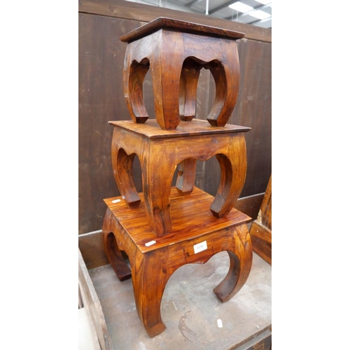 3370 - 3 Hardwood  Side Tables