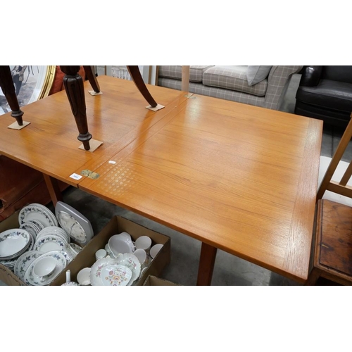 3408 - Teak Fold Over Dining Table. Dimensions When Open Approx. L 135cm W 90cm H 70cm