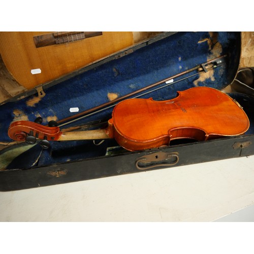 696 - Violin, Case and Bow