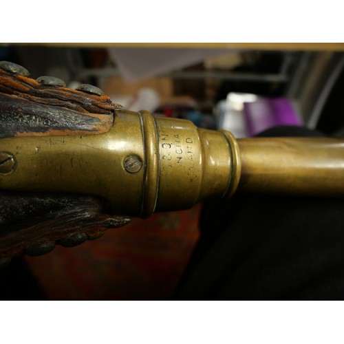 1389 - Antique Royal Navy Bellow Type Fog Warning Horn, approx 86cm.