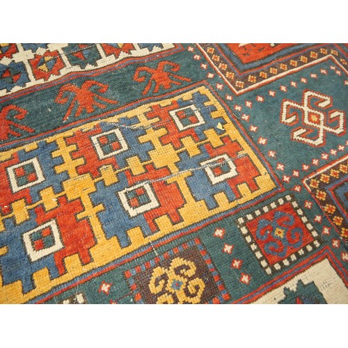 2529 - Eastern Wool Rug, Geometric Pattern, Red Ground, approx 248 x 174cm.