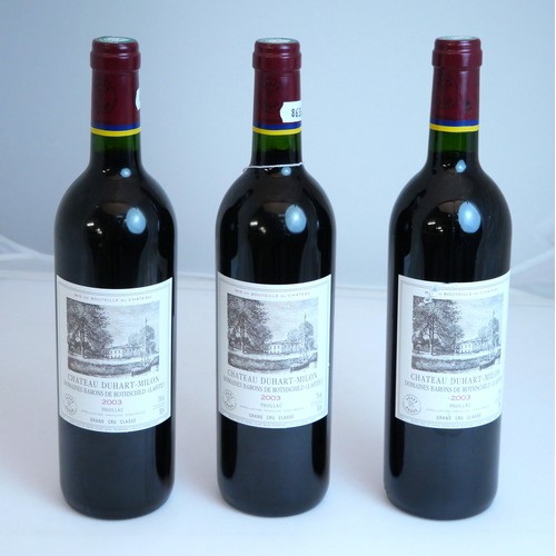 2080 - Three Bottles 2003 Chateau Duhart-Milon Pauillac.