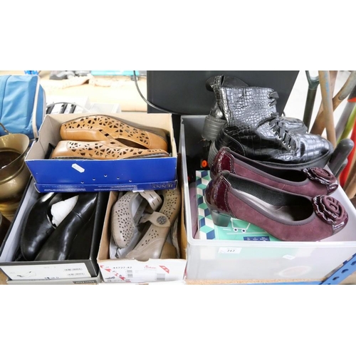 212 - 4 Boxes - Assorted Ladies Shoes Size UK 6, Ladies Cosmetics