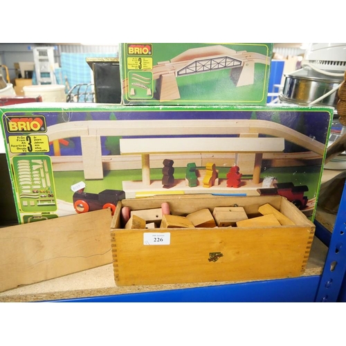 226 - Brio Train Set, Bridge & Nicoltoys Building Block Set