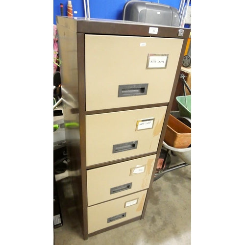 56 - Metal Four Drawer Filing Cabinet