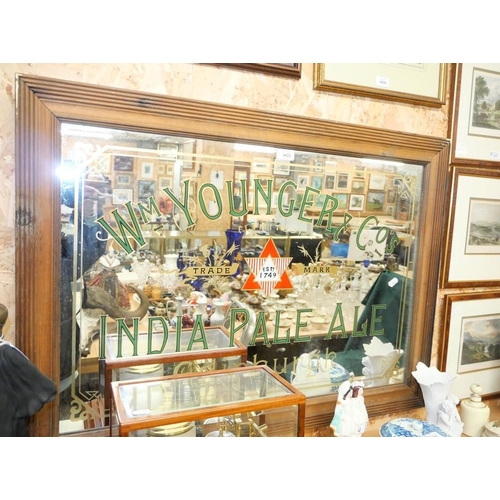 1021 - Wm Younger & Co India Pale Ale Edinburgh Advertising Mirror, approx 93 x 68cm overall.