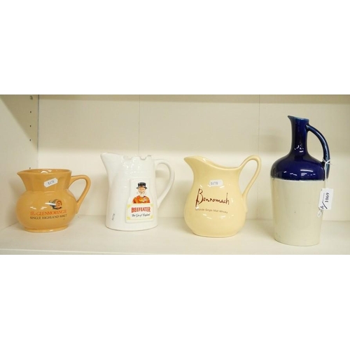 1069 - Three Whisky Advertising Water Jugs & Dolfi Liqueur Jug.